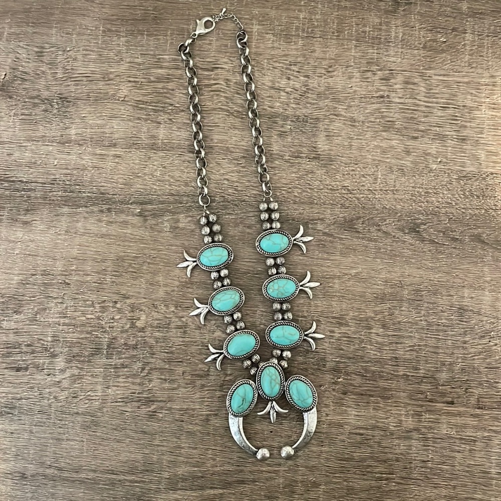 Faux Turquoise Squash Blossom